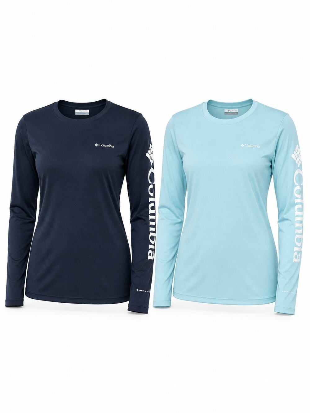 2-Pack Columbia Women’s S Omni-Shade Long Sleeve Sun Shirts Blue NWOT